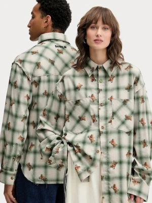 Barrow koszula bawełniana kolor zielony relaxed z kołnierzykiem klasycznym F5BWUASI050