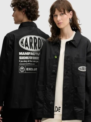 Barrow kurtka koszulowa kolor czarny przejściowa oversize S5BWUAJK065