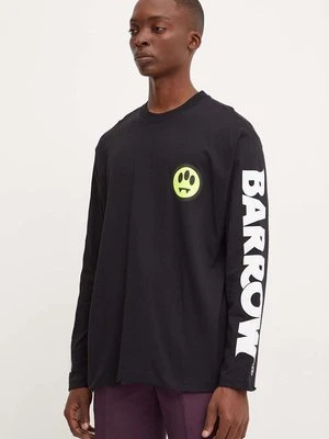 Barrow longsleeve bawełniany kolor czarny z nadrukiem F4BWUATH148