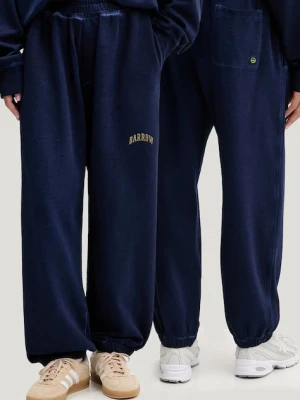Barrow spodnie dresowe bawełniane kolor granatowy z nadrukiem F5BWUAFP028