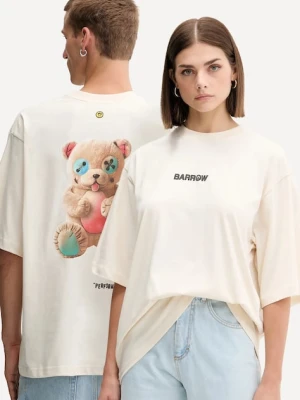 Barrow t-shirt bawełniany kolor beżowy wzorzysty F5BWUATH049