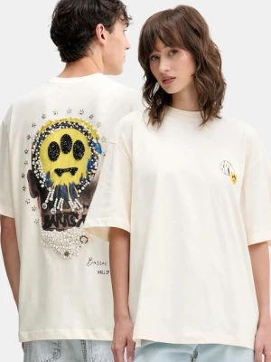 Barrow t-shirt bawełniany kolor beżowy z nadrukiem F5BWUATH124