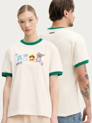 Barrow t-shirt bawełniany kolor beżowy z nadrukiem S5BWUATH051