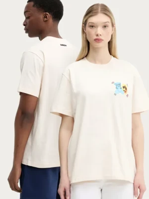 Barrow t-shirt bawełniany kolor beżowy z nadrukiem S5BWUATH058