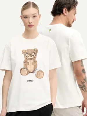 Barrow t-shirt bawełniany kolor beżowy z nadrukiem S5BWUATH154