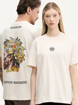 Barrow t-shirt bawełniany kolor beżowy z nadrukiem S5BWUATH157