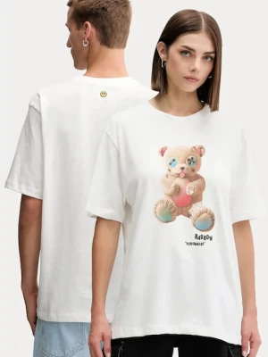 Barrow t-shirt bawełniany kolor biały wzorzysty F5BWUATH118
