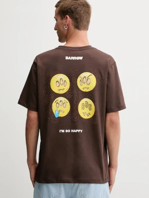 Barrow t-shirt bawełniany kolor brązowy wzorzysty F5BWUATH085