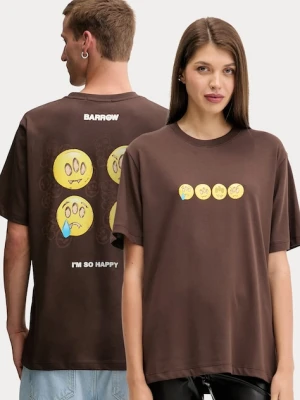 Barrow t-shirt bawełniany kolor brązowy wzorzysty F5BWUATH085