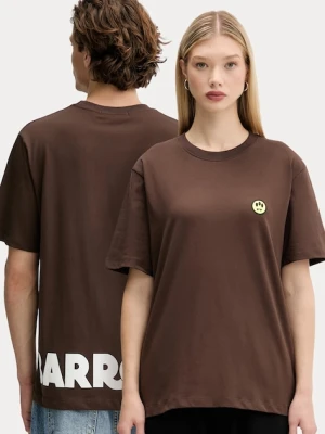 Barrow t-shirt bawełniany kolor brązowy z nadrukiem F5BWUATH059