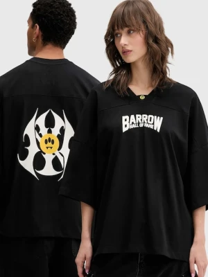Barrow t-shirt bawełniany kolor czarny wzorzysty F5BWUATH044