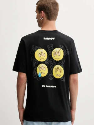 Barrow t-shirt bawełniany kolor czarny wzorzysty F5BWUATH085
