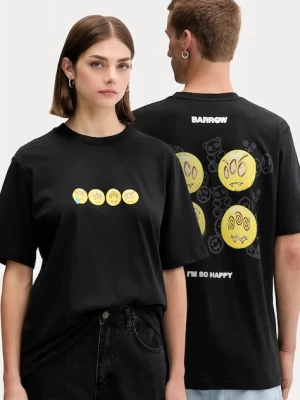 Barrow t-shirt bawełniany kolor czarny wzorzysty F5BWUATH085