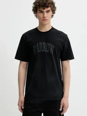 Barrow t-shirt bawełniany kolor czarny z nadrukiem S5BWUATH045