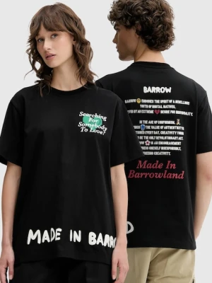 Barrow t-shirt bawełniany kolor czarny z nadrukiem S5BWUATH060