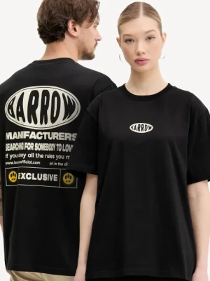 Barrow t-shirt bawełniany kolor czarny z nadrukiem S5BWUATH066