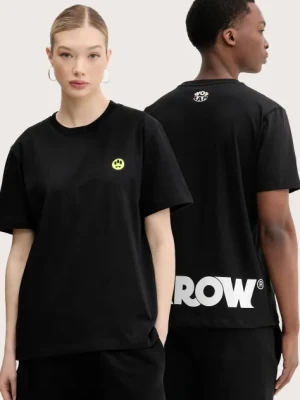 Barrow t-shirt bawełniany kolor czarny z nadrukiem S5BWUATH087