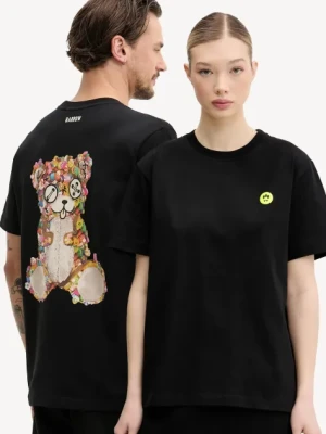 Barrow t-shirt bawełniany kolor czarny z nadrukiem S5BWUATH152