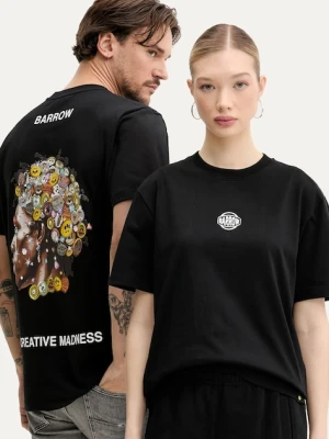 Barrow t-shirt bawełniany kolor czarny z nadrukiem S5BWUATH157