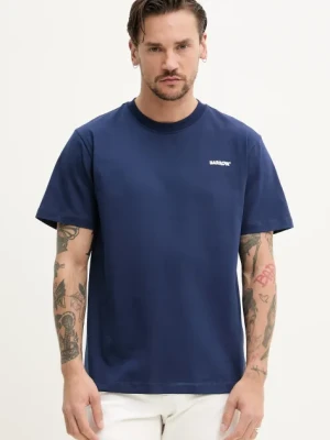 Barrow t-shirt bawełniany kolor granatowy z nadrukiem S5BWUATH084