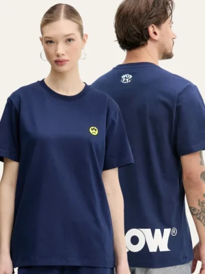 Barrow t-shirt bawełniany kolor granatowy z nadrukiem S5BWUATH087