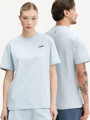 Barrow t-shirt bawełniany kolor niebieski z nadrukiem S5BWUATH084