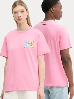Barrow t-shirt bawełniany kolor różowy z nadrukiem S5BWUATH058