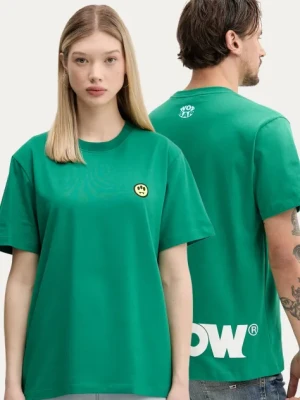 Barrow t-shirt bawełniany kolor zielony z nadrukiem S5BWUATH087