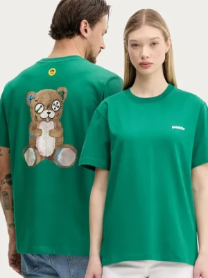 Barrow t-shirt bawełniany kolor zielony z nadrukiem S5BWUATH150