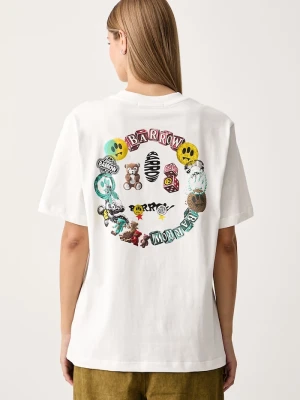 Barrow T-shirt damski bawełniany biały