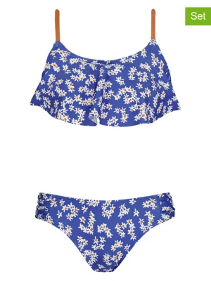 Barts Bikini "Moave Ruffle Top" w kolorze niebiesko-biało-pomarańczowym rozmiar: 128