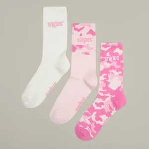 Basic Logo Camou Crew Socks white/pink camouflage (3er Pack), marki SNIPESAccessoires, w kolorze Różowy, rozmiar