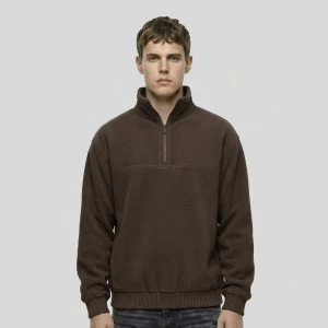 Basic Polar Fleece Troyer Urban Classics brązowy
