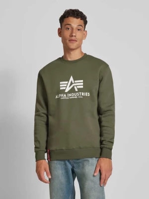 „BASIC SWEATER” z nadrukiem z logo alpha industries