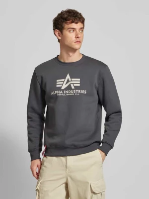 „BASIC SWEATER” z nadrukiem z logo alpha industries