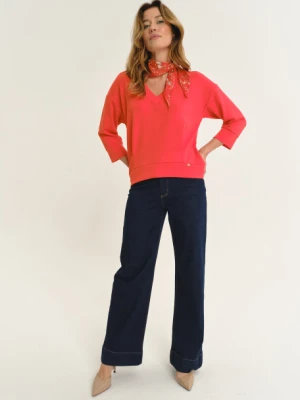 Basicowa bluza w koralowym odcieniu czerwieni Greenpoint