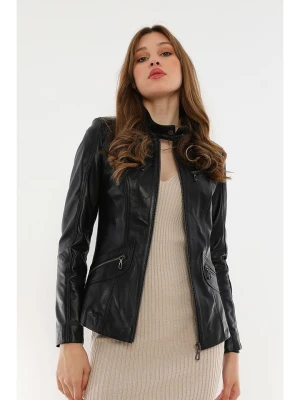 Basics & More Skórzana kurtka w kolorze czarnym rozmiar: XL