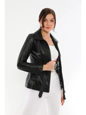 Basics & More Skórzana kurtka w kolorze czarnym rozmiar: XL