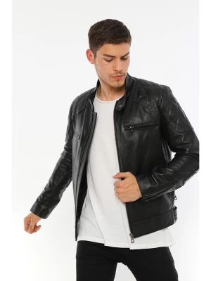 Basics & More Skórzana kurtka w kolorze czarnym rozmiar: XL