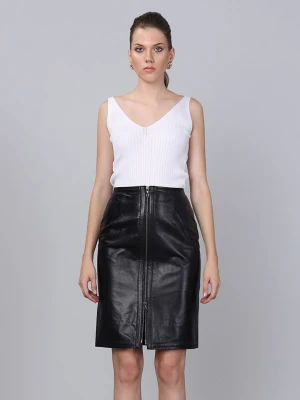 Basics & More Skórzana spódnica w kolorze czarnym rozmiar: XL