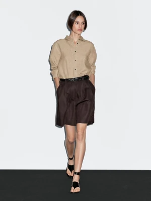 Batystowa Koszula Ze 100% Lnu - Sprany - - Massimo Dutti - Kobieta