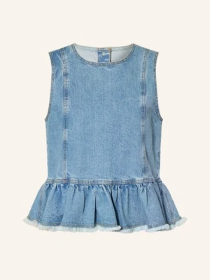 Baum Und Pferdgarten Top Dżinsowy Madinel Z Falbankami blau