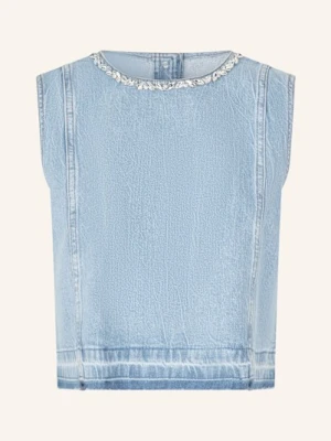 Baum Und Pferdgarten Top Jeansowy Medine Z Ozdobnymi Kamykami blau