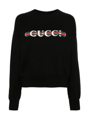 Bawełna Sweter z nadrukiem Web Gucci