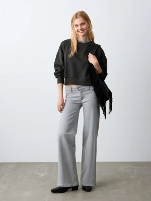 Bawełniana bluza crop antracytowy - Teen - - MANGO TEEN