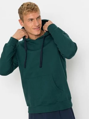 Bawełniana bluza z kapturem BonPrix zielony