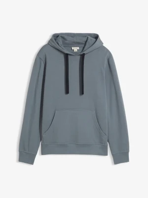 Bawełniana bluza z kapturem BonPrix niebieski