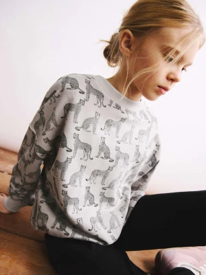 Bawełniana bluza ze wzorem jasnoszary - Dzieci - lata - MANGO KIDS