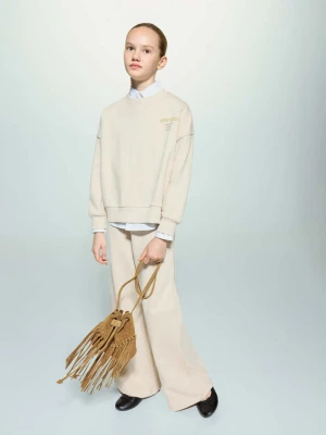 Bawełniana bluza ze wzorem kremowy / écru - Dzieci - lata - MANGO KIDS