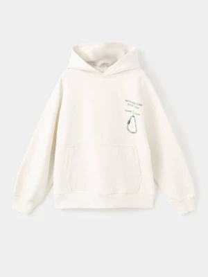 Zdjęcie produktu Bawełniana bluza ze wzorem kremowy / écru - Dzieci - lata - MANGO KIDS beżowy